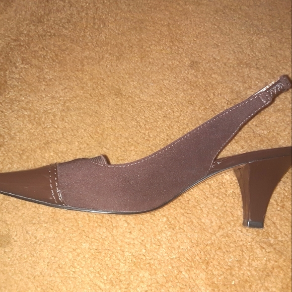 Women's Slingback High Heels SJD Size 7 Rich Brown - Picture 4 of 8